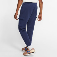 Pantalon cargo en polaire Nike Sportswear Club bleu foncé blanc