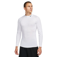 Nike Pro Ondershirt Hoge Hals Lange Mouwen Wit Zwart