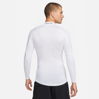 Nike Pro Ondershirt Hoge Hals Lange Mouwen Wit Zwart