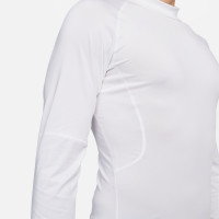 Nike Pro Ondershirt Hoge Hals Lange Mouwen Wit Zwart