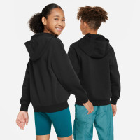 Nike Sportswear Club Big Logo Fleece Hoodie Kids Zwart Wit