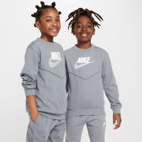 Survêtement Nike Sportswear Big Logo Crew pour enfant, gris, bleu, blanc, gris