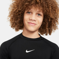 Nike Pro Ondershirt Lange Mouwen Kids Zwart Wit