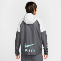 Survêtement Nike Sportswear Air entièrement zippé tissé gris foncé gris clair blanc