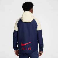 Survêtement Nike Sportswear Air entièrement zippé tissé bleu foncé beige rouge argent