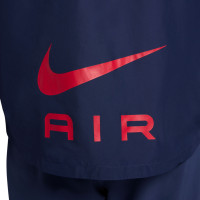 Survêtement Nike Sportswear Air entièrement zippé tissé bleu foncé beige rouge argent