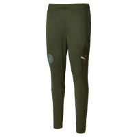 PUMA Manchester City Pantalon d'Entraînement 2024-2025 Vert Olive Bleu Clair Rose