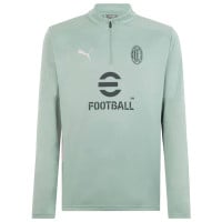 PUMA AC Milan Trainingstrui 1/4 Zip 2024-2025 Groen Grijs Lichtroze