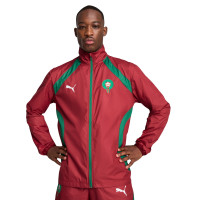 PUMA Maroc Pre-Match Veste d'Entraînement Woven 2024-2026 Rouge Vert