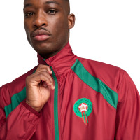 PUMA Maroc Pre-Match Veste d'Entraînement Woven 2024-2026 Rouge Vert