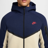 Nike Tech Fleece Sportswear Veste Bleu Foncé Beige Rouge