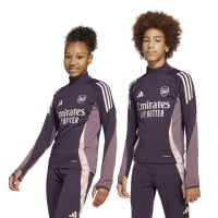 adidas Arsenal Trainingspak 1/4-Zip 2024-2025 Kids Donkerpaars Beige Paars