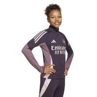 adidas Arsenal Trainingspak 1/4-Zip 2024-2025 Kids Donkerpaars Beige Paars