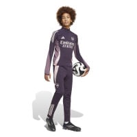 adidas Arsenal Trainingspak 1/4-Zip 2024-2025 Kids Donkerpaars Beige Paars