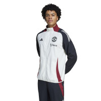 adidas Manchester United Présentation Survêtement Full-Zip 2024-2025 Blanc Noir Rouge