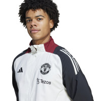 adidas Manchester United Présentation Survêtement Full-Zip 2024-2025 Blanc Noir Rouge