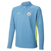 PUMA Manchester City Trainingspak 1/4-Zip 2024-2025 Lichtblauw Geel