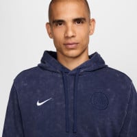 Nike Paris Saint-Germain Club Survêtement Sweat à Capuche 2024-2025 Bleu Foncé Blanc