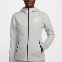 Nike FC Barcelona Tech Fleece Vest 2024-2025 Dames Grijs Lichtgroen