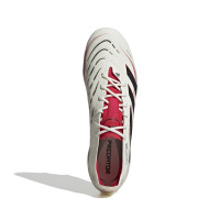 adidas Predator Elite Gazon Naturel Chaussures de Foot (FG) Blanc Noir Rouge