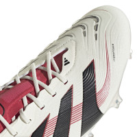 adidas Predator Elite Gazon Naturel Chaussures de Foot (FG) Blanc Noir Rouge