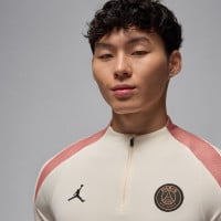 Nike Paris Saint-Germain x Jordan Strike Haut d'Entraînement 1/4-Zip 2024-2025 Blanc Cassé Rose Noir