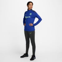 Nike FC Barcelona Strike Trainingspak 1/4-Zip 2024-2025 Dames Blauw Donkergrijs Lichtgroen