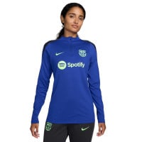 Nike FC Barcelona Strike Trainingstrui 1/4-Zip 2024-2025 Dames Blauw Lichtgroen Grijs