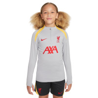 Nike Liverpool Strike Haut d'Entraînement 1/4-Zip 2024-2025 Enfants Gris Jaune Rouge