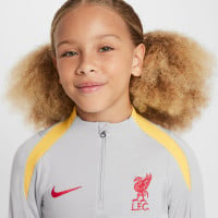 Nike Liverpool Strike Haut d'Entraînement 1/4-Zip 2024-2025 Enfants Gris Jaune Rouge