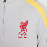 Nike Liverpool Strike Trainingspak 1/4-Zip 2024-2025 Kids Grijs Donkergrijs Geel Rood