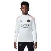 Nike Paris Saint-Germain x Jordan Strike Haut d'Entraînement 1/4-Zip 2024-2025 Enfants Blanc Cassé Rose Noir