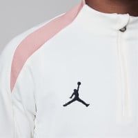 Nike Paris Saint-Germain x Jordan Strike Haut d'Entraînement 1/4-Zip 2024-2025 Enfants Blanc Cassé Rose Noir