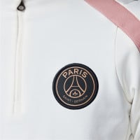 Nike Paris Saint-Germain x Jordan Strike Haut d'Entraînement 1/4-Zip 2024-2025 Enfants Blanc Cassé Rose Noir