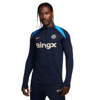 Nike Chelsea Strike Trainingstrui 1/4-Zip 2024-2025 Donkerblauw Blauw