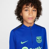 Nike FC Barcelona Academy Pro Trainingstrui 1/4-Zip 2024-2025 Kids Blauw Lichtgroen