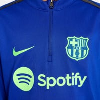 Nike FC Barcelona Academy Pro Trainingstrui 1/4-Zip 2024-2025 Kids Blauw Lichtgroen