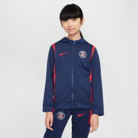 Nike Paris Saint-Germain Trainingspak Full-Zip Hooded 2024-2025 Kids Donkerblauw Rood