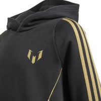 Survêtement à capuche adidas Messi pour enfants, noir, or, blanc