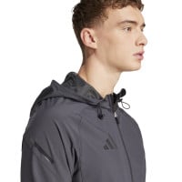 adidas Tiro 25 Vis Tech Pro Veste d'Entraînement à Capuche Gris Foncé Noir