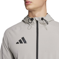 adidas Tiro 25 Vis Tech Competition Veste d'Entraînement à Capuche Gris Noir