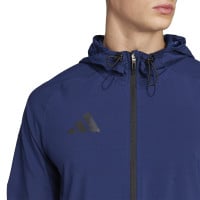 adidas Tiro 25 Vis Tech Competition Veste d'Entraînement à Capuche Bleu Foncé Noir