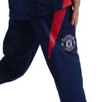 adidas Manchester United Pantalon d'Entraînement 2024-2025 Enfants Bleu Foncé Rouge Argenté