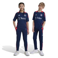 adidas Manchester United Pantalon d'Entraînement 2024-2025 Enfants Bleu Foncé Rouge Argenté