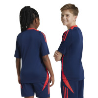 adidas Manchester United Ensemble Training 2024-2025 Enfants Bleu Foncé Rouge Argenté