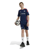 adidas Manchester United Trainingsbroekje 2024-2025 Kids Donkerblauw Rood Zilver