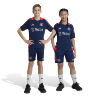 adidas Manchester United Trainingsbroekje 2024-2025 Kids Donkerblauw Rood Zilver