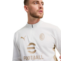 PUMA AC Milan Survêtement 1/4-Zip 2024-2025 Blanc Noir Doré