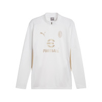 PUMA AC Milan Survêtement 1/4-Zip 2024-2025 Blanc Noir Doré