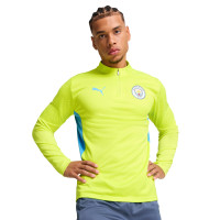 PUMA Manchester City Survêtement 1/4 Zip 2024-2025 Jaune Bleu Foncé Bleu Clair